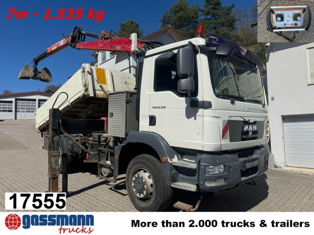MAN TGM 18.340 4x4 BB mit Penz Kran 11.83 SH, Funk - Tipper, Crane truck: picture 1 MAN TGM 18.340 4x4 BB mit Penz Kran 11.83 SH, Funk - Tipper, Crane truck: picture 1