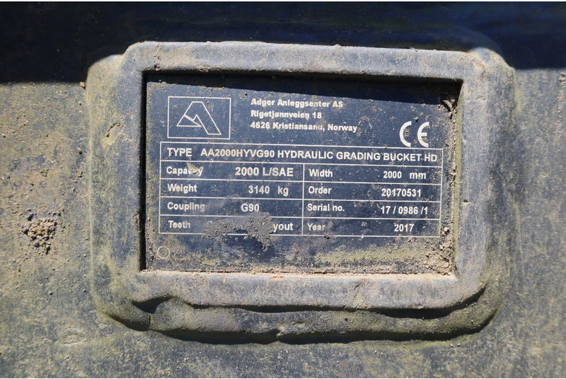 Bucket for Construction machinery Agder TILT BUCKET | GRADING BUCKET | S90 - G90 | 2000 L: picture 15