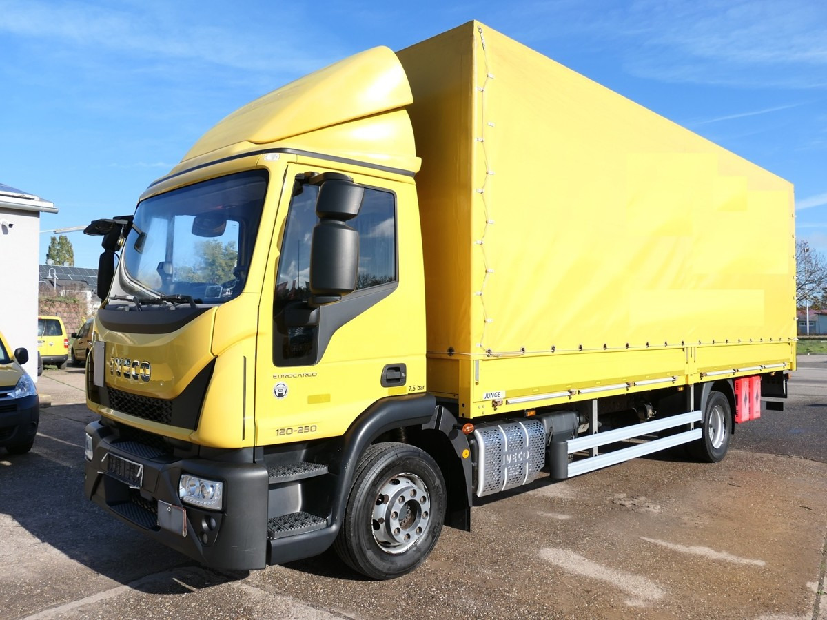 IVECO EuroCargo ML 120 E 25 EURO-6 AHK LBW 3-SITZER Co - Curtainsider truck: picture 1 IVECO EuroCargo ML 120 E 25 EURO-6 AHK LBW 3-SITZER Co - Curtainsider truck: picture 1