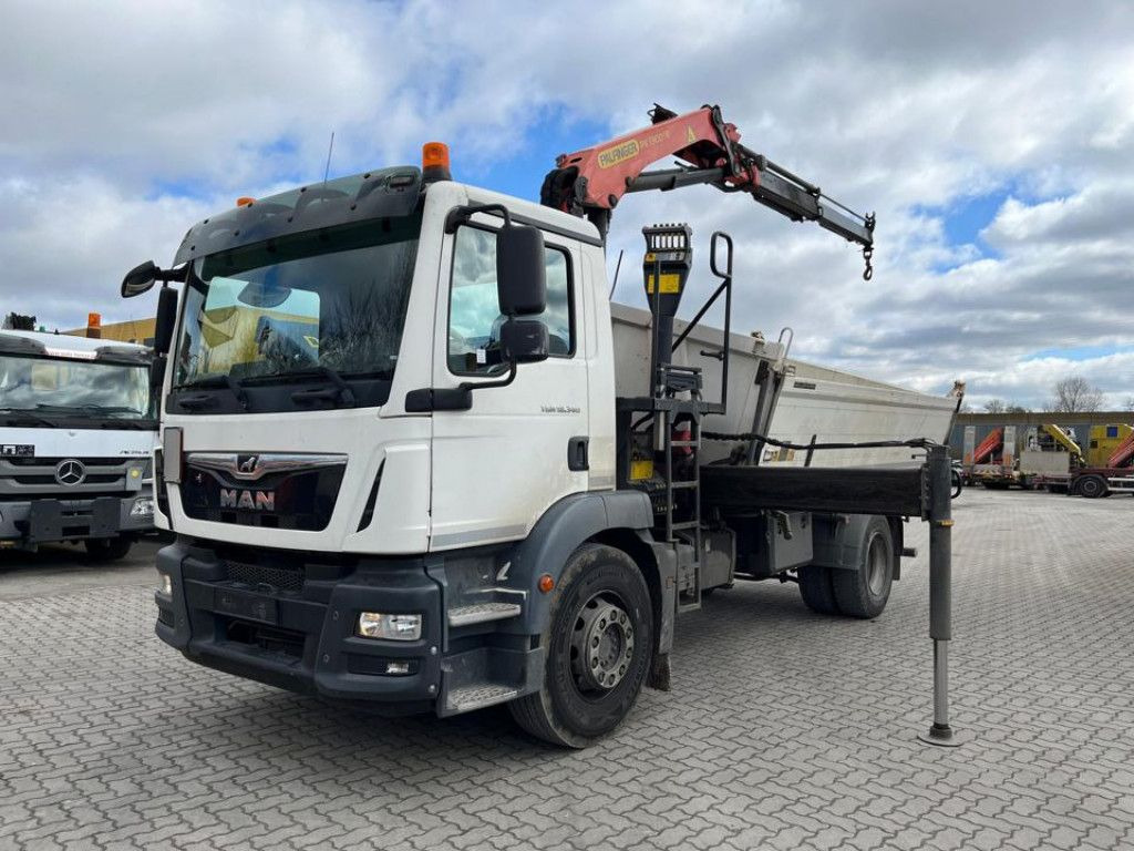 MAN TG-M 18.340 4x2 2-Achs Kipper Kran Palf. PK 130 - Tipper, Crane truck: picture 1 MAN TG-M 18.340 4x2 2-Achs Kipper Kran Palf. PK 130 - Tipper, Crane truck: picture 1