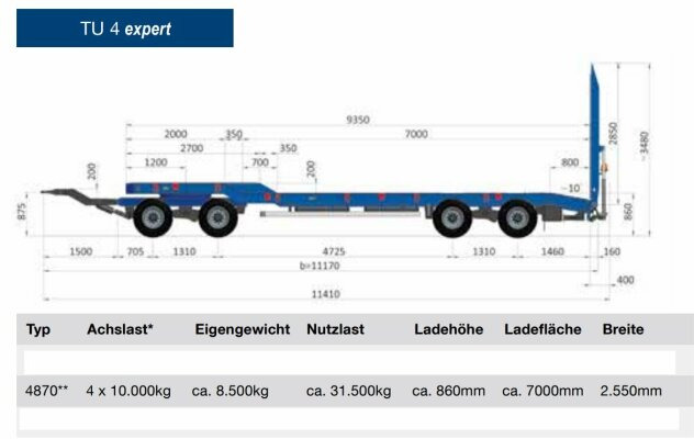 Low loader trailer for transportation of heavy machinery Goldhofer TU 4 EXPERT 4870 Tieflader Anhänger 44,8 T: picture 12