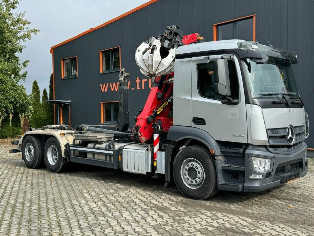 Mercedes-Benz ACTROS 2546 6x2 Abrollkip Kran Palfinger Q150Z95 - Hook lift truck, Crane truck: picture 1 Mercedes-Benz ACTROS 2546 6x2 Abrollkip Kran Palfinger Q150Z95 - Hook lift truck, Crane truck: picture 1
