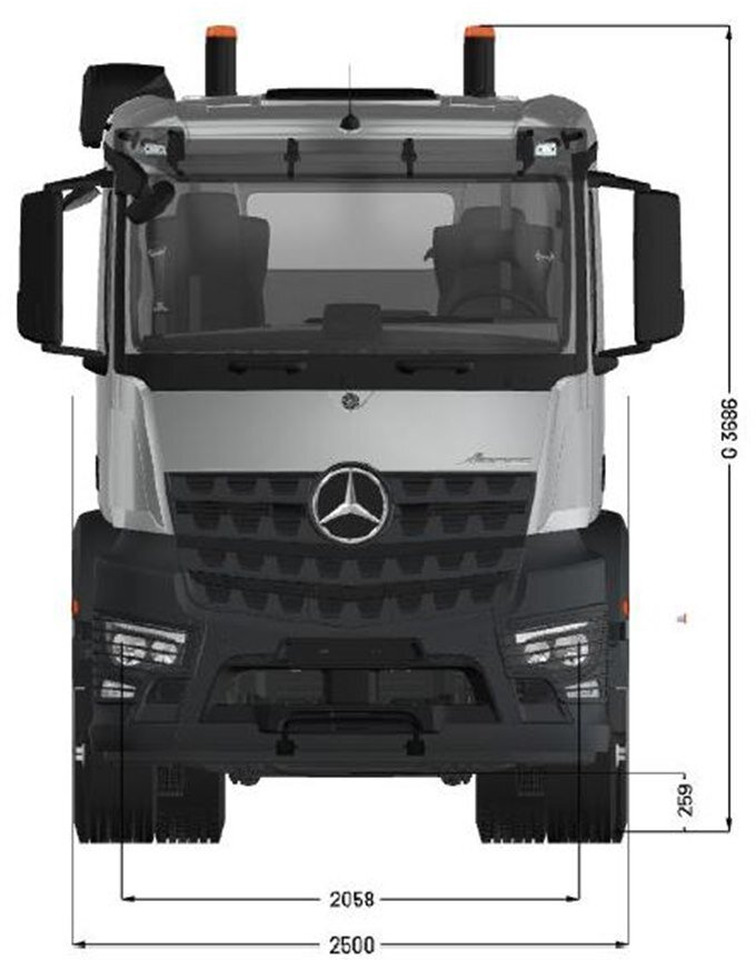 Mercedes-Benz Arocs 3253 L 8x4/4 Arocs 3253 L 8x4/4, MultimediaCockpit, Navi, Motorabtrieb - Cab chassis truck: picture 3 Mercedes-Benz Arocs 3253 L 8x4/4 Arocs 3253 L 8x4/4, MultimediaCockpit, Navi, Motorabtrieb - Cab chassis truck: picture 3