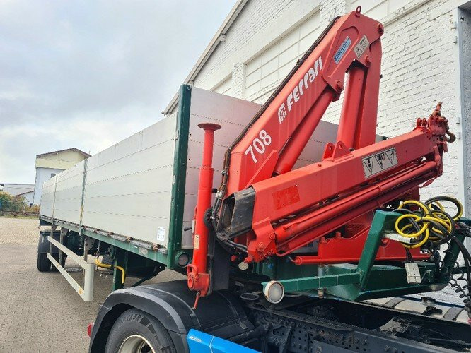 Dropside/ Flatbed semi-trailer SCHELLING 504 H 22 SCHELLING 504 H 22 mit Kran Ferrari 708, 7m/t: picture 8