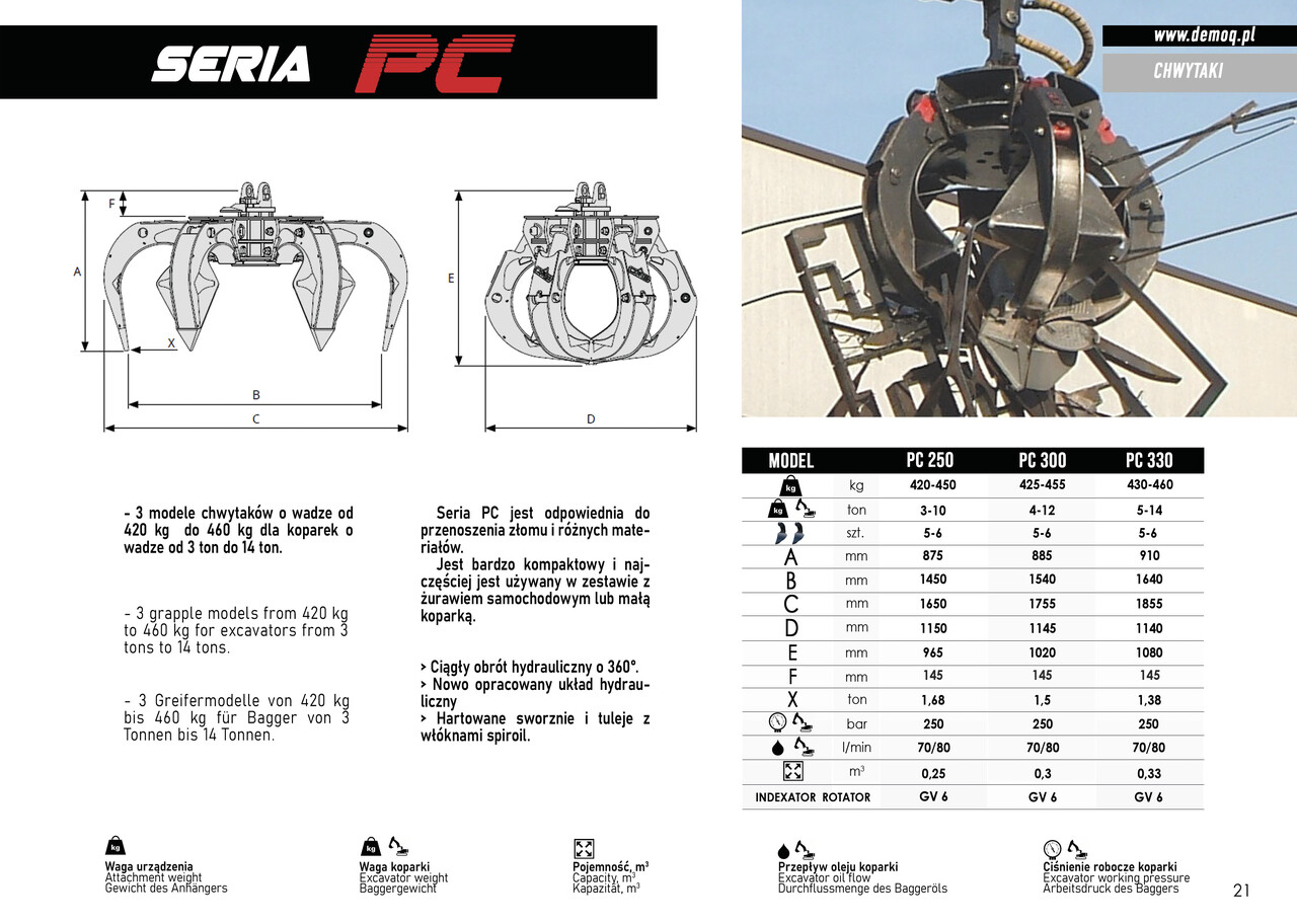 DEMOQ PC330 Hydraulic Polyp -grab - Grapple for Construction machinery: picture 4 DEMOQ PC330 Hydraulic Polyp -grab - Grapple for Construction machinery: picture 4
