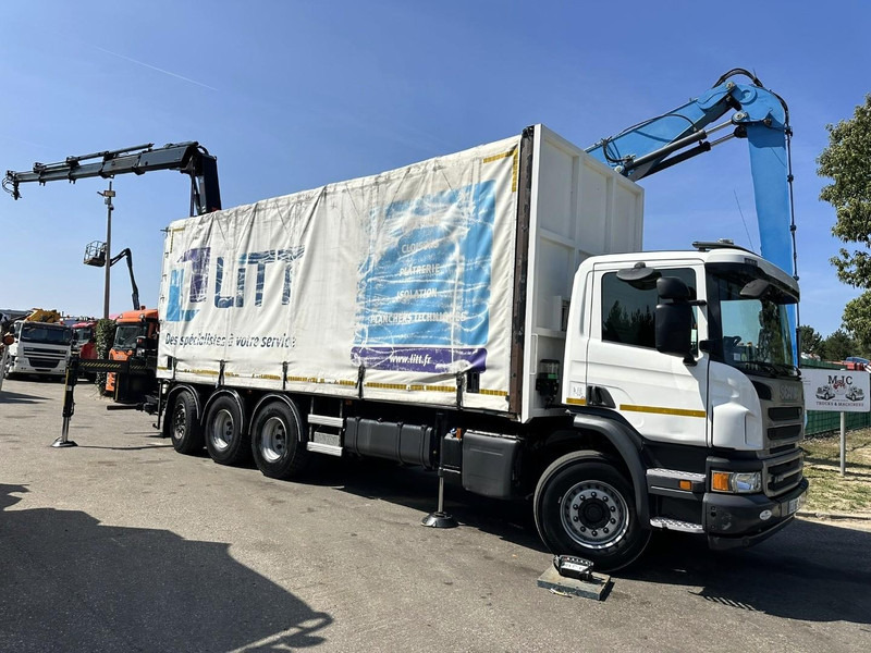 Scania P410 8x4 TRIDEM PRITSCHE PLANE + KRAN HIAB 244 EP-4 HIDUO - RETARDER - LIFT + STEERING AXLE - *327.000km* - RADIO - Curtainsider truck, Crane truck: picture 1 Scania P410 8x4 TRIDEM PRITSCHE PLANE + KRAN HIAB 244 EP-4 HIDUO - RETARDER - LIFT + STEERING AXLE - *327.000km* - RADIO - Curtainsider truck, Crane truck: picture 1