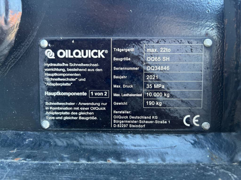 Quick coupler for Construction machinery OilQuick OQ65 - 311F / 313F / 315F: picture 14