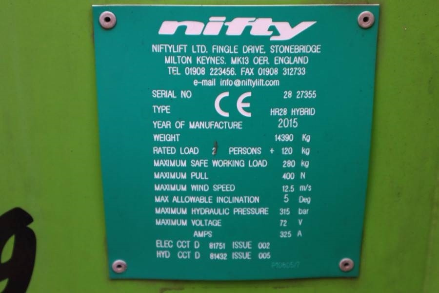 Articulated boom Niftylift HR28 HYBRIDE Valid inspection, *Guarantee! Hybrid,: picture 7