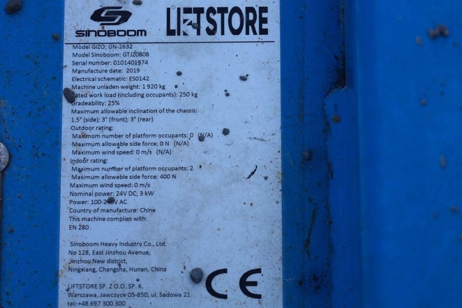 Sinoboom GN-2632 Electric, 10.1m Working Height, 250kg Capa - Scissor lift: picture 5 Sinoboom GN-2632 Electric, 10.1m Working Height, 250kg Capa - Scissor lift: picture 5