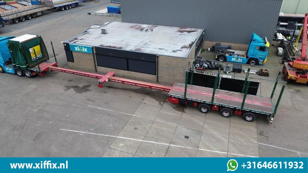 Meusburger 3-ass. Vlakke dubbel 2x uitschuifbare oplegger met huifopbouw / 3x ge - Dropside/ Flatbed semi-trailer: picture 4 Meusburger 3-ass. Vlakke dubbel 2x uitschuifbare oplegger met huifopbouw / 3x ge - Dropside/ Flatbed semi-trailer: picture 4
