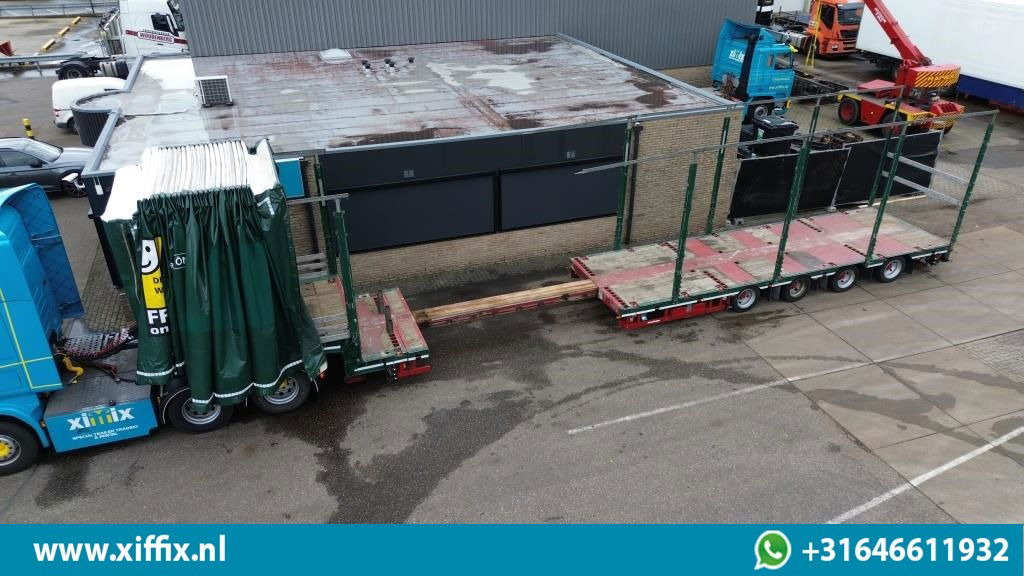 Meusburger 4-ass. Uitschuifbare semi dieplader met huifopbouw / 2x Naloop gestuu - Low loader semi-trailer: picture 1 Meusburger 4-ass. Uitschuifbare semi dieplader met huifopbouw / 2x Naloop gestuu - Low loader semi-trailer: picture 1