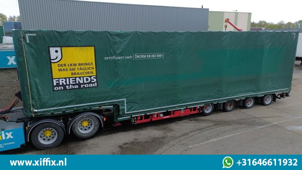 Meusburger 4-ass. Uitschuifbare semi dieplader met huifopbouw / 2x Naloop gestuu - Low loader semi-trailer: picture 2 Meusburger 4-ass. Uitschuifbare semi dieplader met huifopbouw / 2x Naloop gestuu - Low loader semi-trailer: picture 2