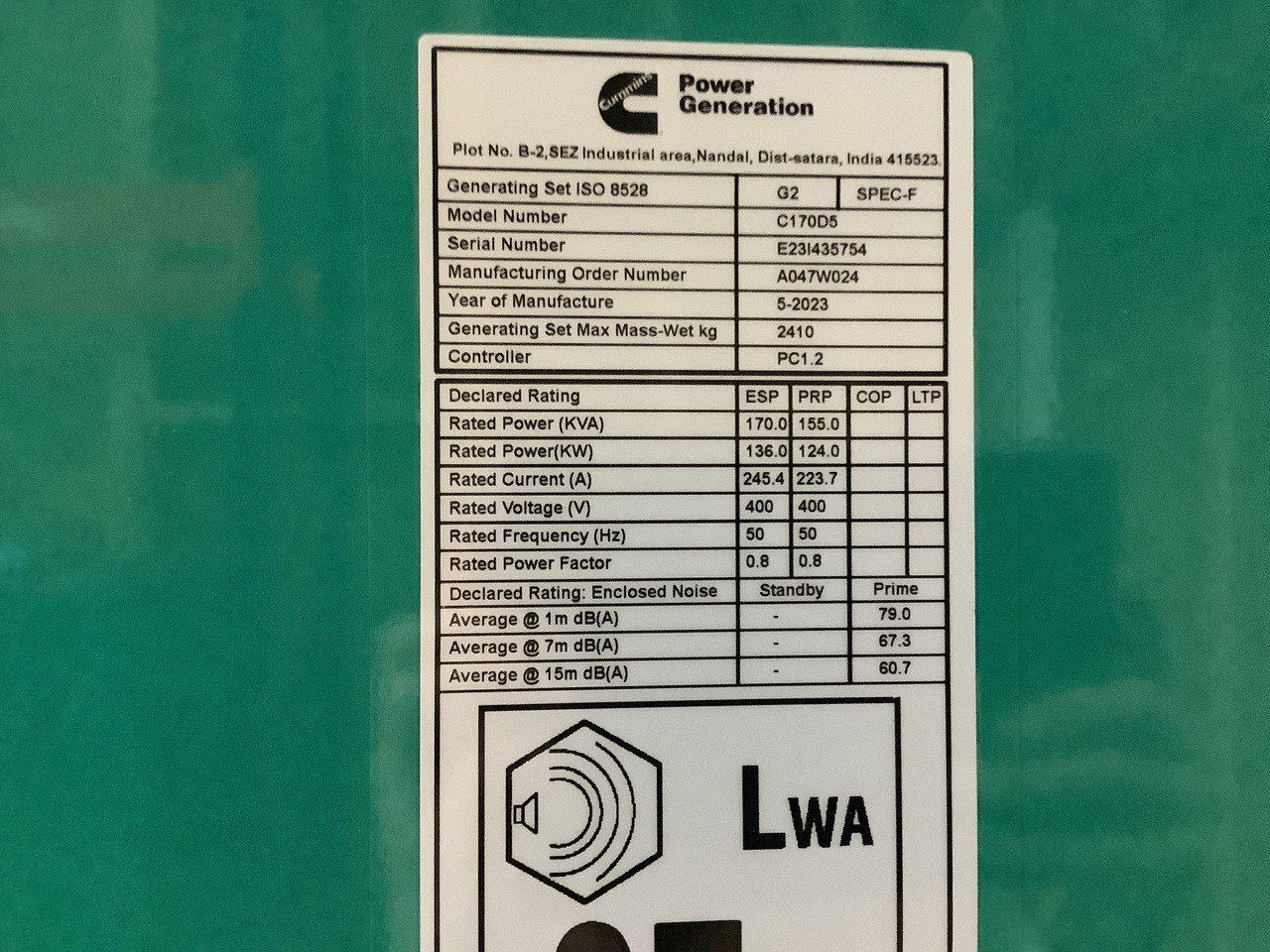 Cummins C170D. 170KVA Generator. Brand new. - Generator set: picture 4 Cummins C170D. 170KVA Generator. Brand new. - Generator set: picture 4