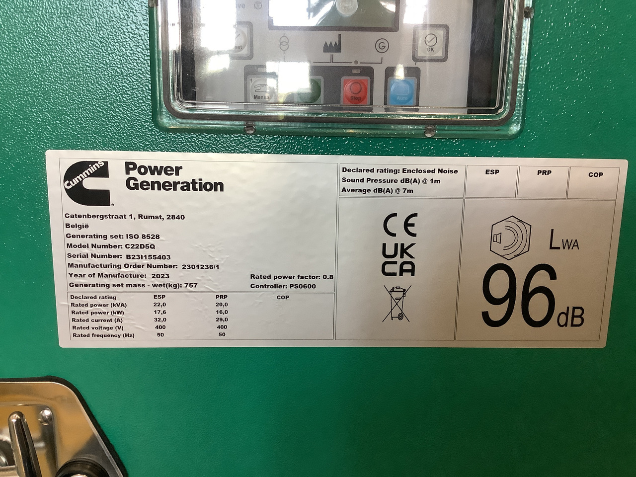 Cummins C22D5Q. 22KVA Generator. Brand new. - Generator set: picture 4 Cummins C22D5Q. 22KVA Generator. Brand new. - Generator set: picture 4