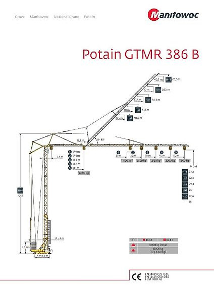 Potain GTMR 386 B - Self-erecting tower crane: picture 1 Potain GTMR 386 B - Self-erecting tower crane: picture 1
