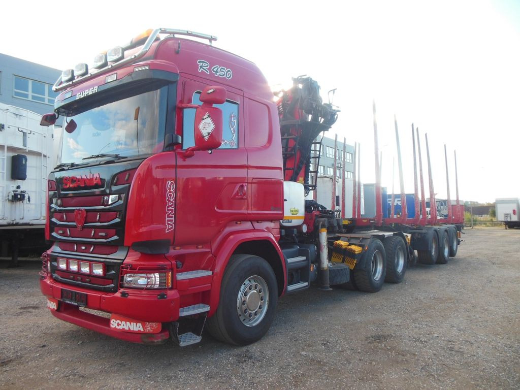 Scania R450,6X4, EPSILON 170+AUFLIEGER UMIKOV TELESKOP - Log truck, Crane truck: picture 1 Scania R450,6X4, EPSILON 170+AUFLIEGER UMIKOV TELESKOP - Log truck, Crane truck: picture 1