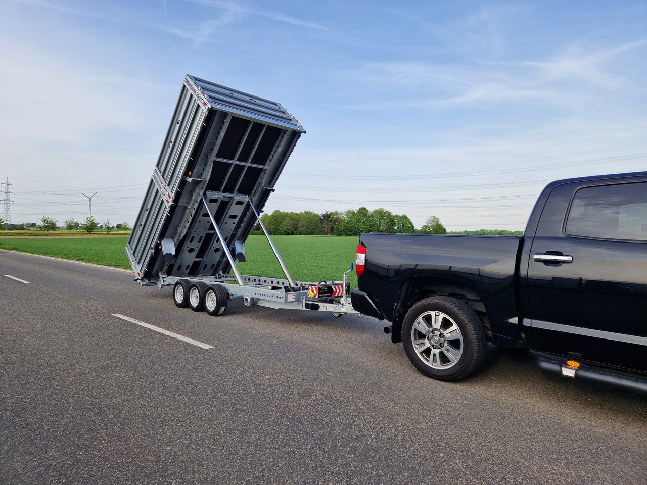 Tipper trailer Brian James Trailer Tipper 400x200x100cm Aufsatz elektro blackline LED Tridem 3500kg Modell 24: picture 6