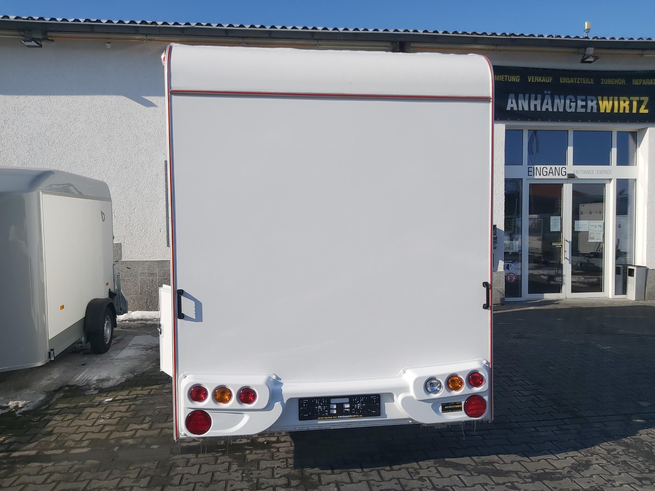 Vending trailer Verkaufsanhänger VK P 360 200 aero 360cm Verkaufsklappe Kühlthekenausstattung Profi L 1300kg: picture 13
