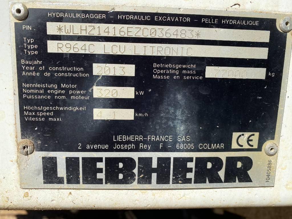Crawler excavator Liebherr R964 C-LCV LITRONIC Origine Française: picture 7