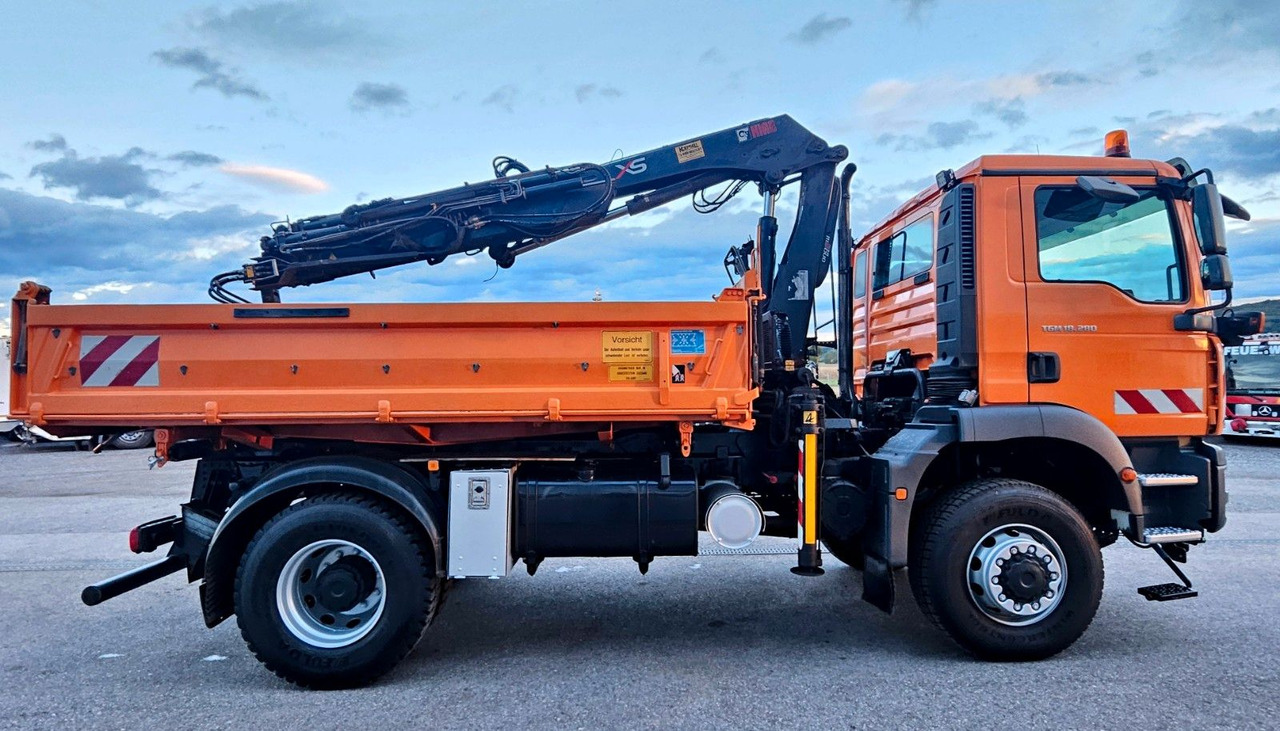 Tipper, Crane truck MAN TGM 18.280 4x4 HIAB 111-3 Funk Kran Winterdienst: picture 8