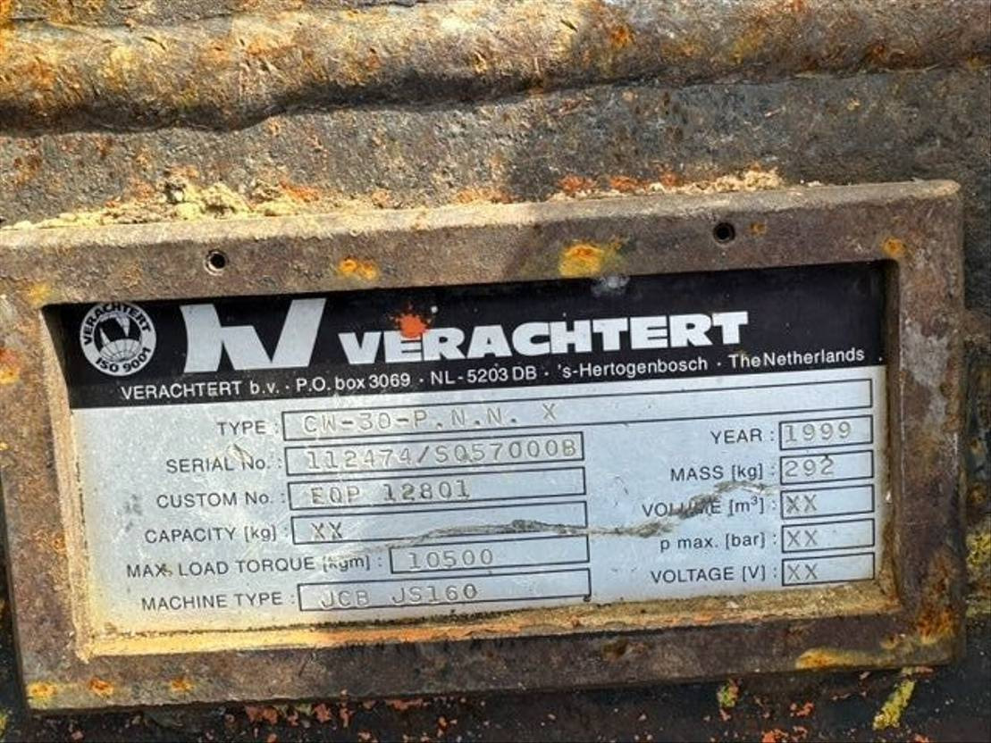Verachtert CW30 Coupler Pin size: 65 mm - Quick coupler for Construction machinery: picture 4 Verachtert CW30 Coupler Pin size: 65 mm - Quick coupler for Construction machinery: picture 4