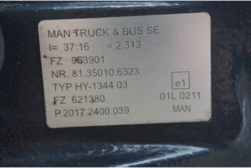 MAN HY-1344-03 37/16 I=2.31 - Rear axle for Truck: picture 2 MAN HY-1344-03 37/16 I=2.31 - Rear axle for Truck: picture 2