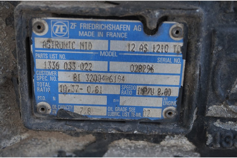 ZF 12AS1210OD TGM 81.32004-6194 - Gearbox for Truck: picture 5 ZF 12AS1210OD TGM 81.32004-6194 - Gearbox for Truck: picture 5