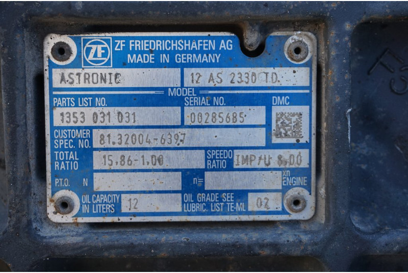 ZF 12AS2330DD TGX 81 32004-6397 - Gearbox for Truck: picture 5 ZF 12AS2330DD TGX 81 32004-6397 - Gearbox for Truck: picture 5
