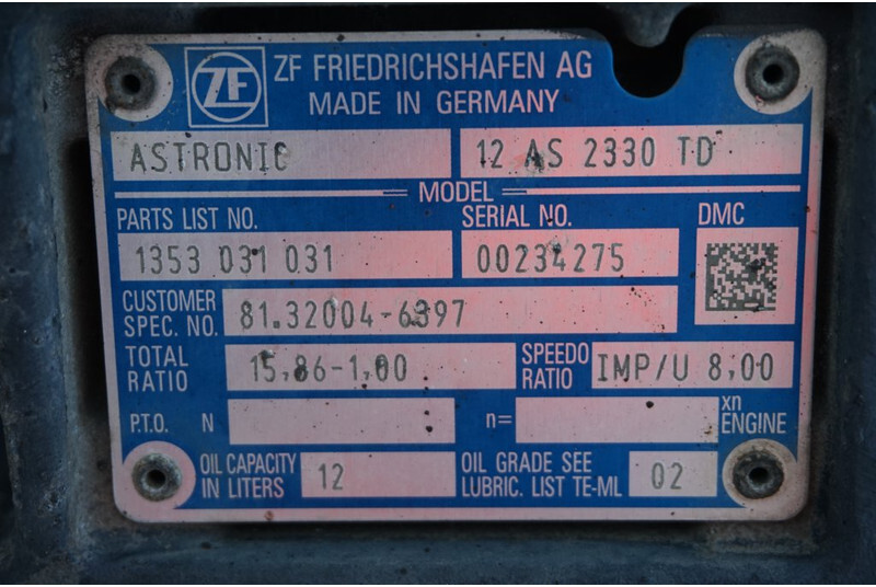 ZF 12AS2330TD 81 32004-6397 - Gearbox for Truck: picture 5 ZF 12AS2330TD 81 32004-6397 - Gearbox for Truck: picture 5