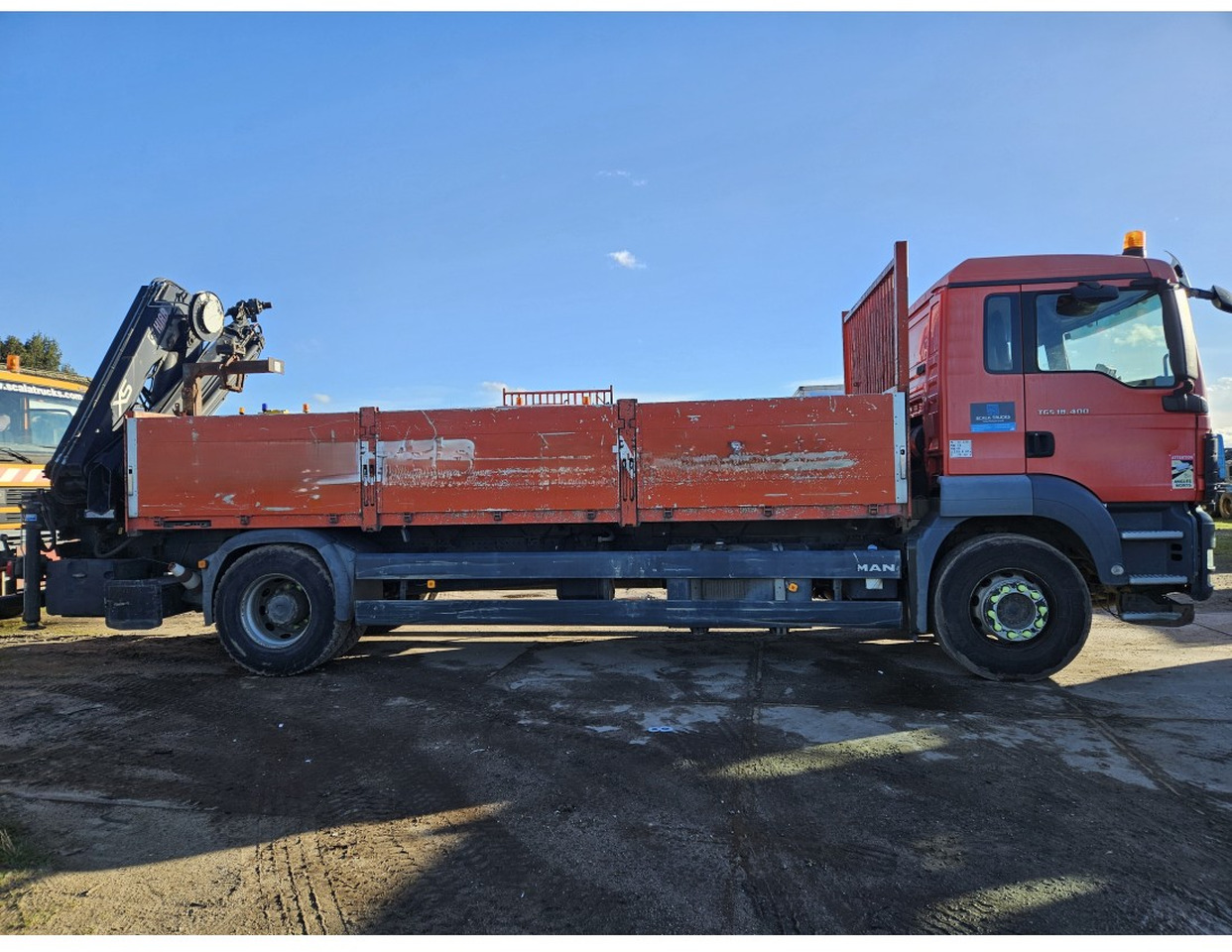 MAN TGS 18.400 Euro 5 Flat bed Full Spring suspension HIAB 122E -3 hiduo Crane Kran Remote - Dropside/ Flatbed truck, Crane truck: picture 5 MAN TGS 18.400 Euro 5 Flat bed Full Spring suspension HIAB 122E -3 hiduo Crane Kran Remote - Dropside/ Flatbed truck, Crane truck: picture 5