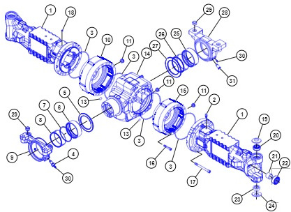 Caterpillar Cat TH514C TH417C - oś tylna - obudowa środkowa 349-1093 - Rear axle for Construction machinery: picture 1 Caterpillar Cat TH514C TH417C - oś tylna - obudowa środkowa 349-1093 - Rear axle for Construction machinery: picture 1
