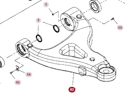 Fendt 930 933 936 939 942 GEN 7 Wahacz Dolny Lewy CZĘŚCI H218PF050050A - Steel suspension for Agricultural machinery: picture 1 Fendt 930 933 936 939 942 GEN 7 Wahacz Dolny Lewy CZĘŚCI H218PF050050A - Steel suspension for Agricultural machinery: picture 1