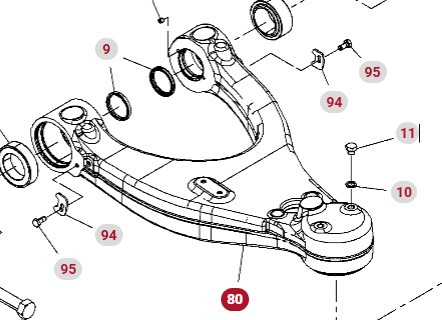 Fendt 930 933 936 939 942 GEN 7 Wahacz Górny Lewy CZĘŚCI H218PF050049A - Steel suspension for Agricultural machinery: picture 1 Fendt 930 933 936 939 942 GEN 7 Wahacz Górny Lewy CZĘŚCI H218PF050049A - Steel suspension for Agricultural machinery: picture 1