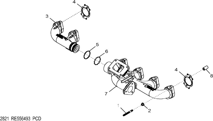 John Deere 9470RX - Kolektor wydechowy DZ100544 (Silnik) - Exhaust manifold for Agricultural machinery: picture 1 John Deere 9470RX - Kolektor wydechowy DZ100544 (Silnik) - Exhaust manifold for Agricultural machinery: picture 1