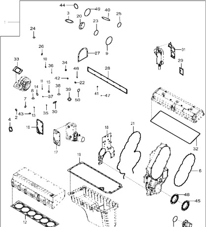John Deere 9470RX - Zestaw uszczelki RE535195 (Silnik) - Engine gasket for Agricultural machinery: picture 1 John Deere 9470RX - Zestaw uszczelki RE535195 (Silnik) - Engine gasket for Agricultural machinery: picture 1