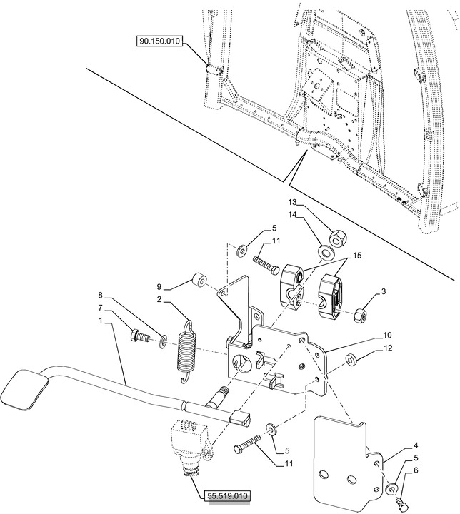 New Holland T6070 Pedał 87640782 - Pedal for Agricultural machinery: picture 1 New Holland T6070 Pedał 87640782 - Pedal for Agricultural machinery: picture 1