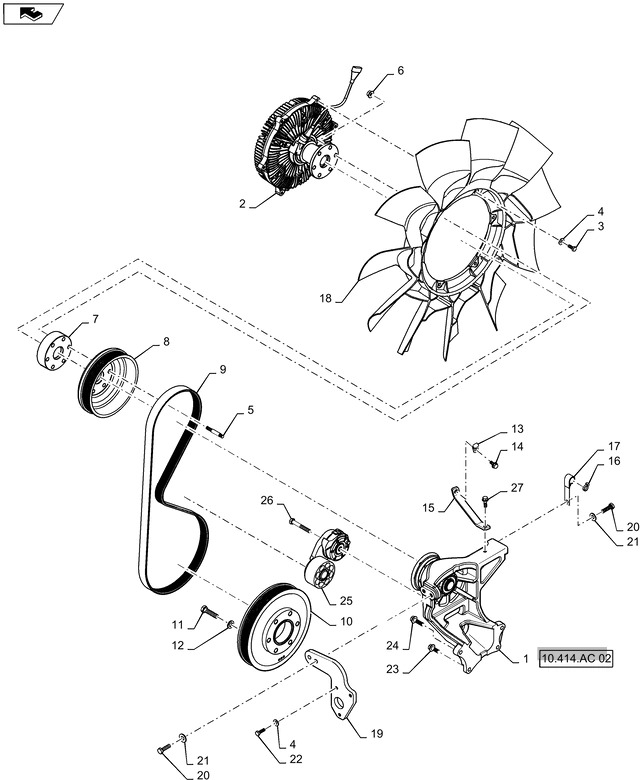 New Holland T6090 Wentylator 11 blades 84278713 - Fan for Farm tractor: picture 1 New Holland T6090 Wentylator 11 blades 84278713 - Fan for Farm tractor: picture 1