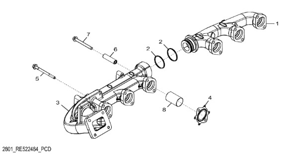 R524337 John Deere 8345R - Kolektor wydechowy - Exhaust manifold for Agricultural machinery: picture 1 R524337 John Deere 8345R - Kolektor wydechowy - Exhaust manifold for Agricultural machinery: picture 1