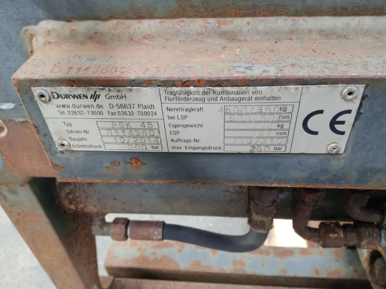 Durwen PGK45 - Attachment for Material handling equipment: picture 2 Durwen PGK45 - Attachment for Material handling equipment: picture 2