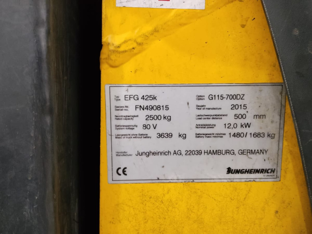 Jungheinrich EFG425k - Electric forklift: picture 2 Jungheinrich EFG425k - Electric forklift: picture 2
