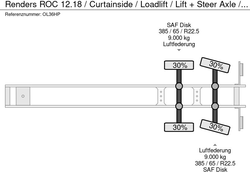 Curtainsider semi-trailer Renders ROC 12.18 / Curtainside / Loadlift / Lift + Steer Axle / Side Boards: picture 20