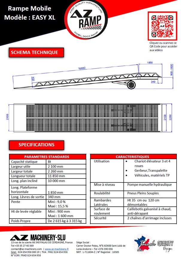 AZ RAMP EASY-XL 8 mobile loading ramp - Loading ramp: picture 3 AZ RAMP EASY-XL 8 mobile loading ramp - Loading ramp: picture 3