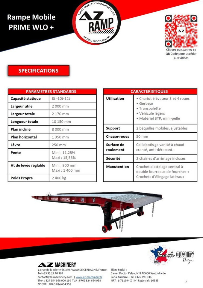**RENTAL** AZ RAMP-PRIME PRIME WLO + 8 . Industrial Mobil Loading Ramp - Loading ramp: picture 4 **RENTAL** AZ RAMP-PRIME PRIME WLO + 8 . Industrial Mobil Loading Ramp - Loading ramp: picture 4