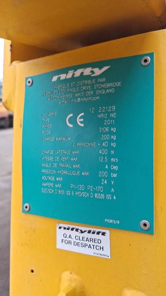 Niftylift HR 12 N E - Articulated boom: picture 3 Niftylift HR 12 N E - Articulated boom: picture 3