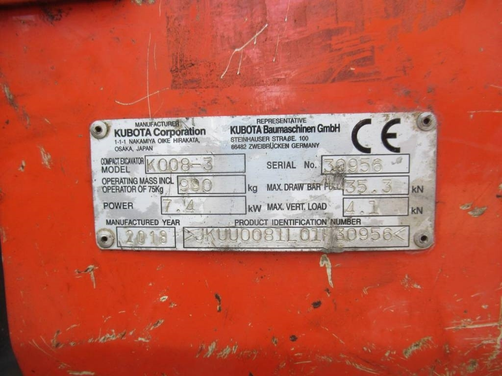 Kubota K003-3 - Mini excavator: picture 4 Kubota K003-3 - Mini excavator: picture 4