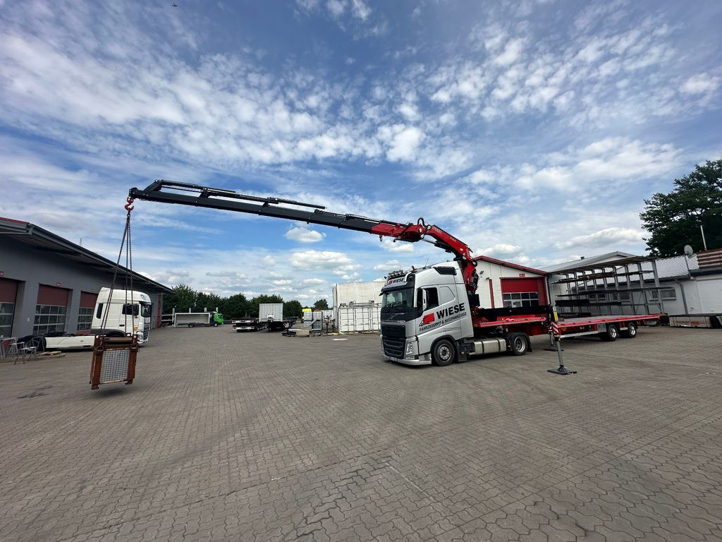 Wiese Stufensattel Tieflader mit Kran Fassi F545 Wiese Stufensattel Tieflader mit Kran Fassi F545 - Low loader semi-trailer: picture 1 Wiese Stufensattel Tieflader mit Kran Fassi F545 Wiese Stufensattel Tieflader mit Kran Fassi F545 - Low loader semi-trailer: picture 1