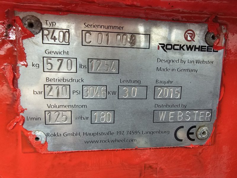 Attachment for Construction machinery rockwheel r400 cw10 asvaltfrees frais cw 10 demarec rockwheel epirock: picture 6