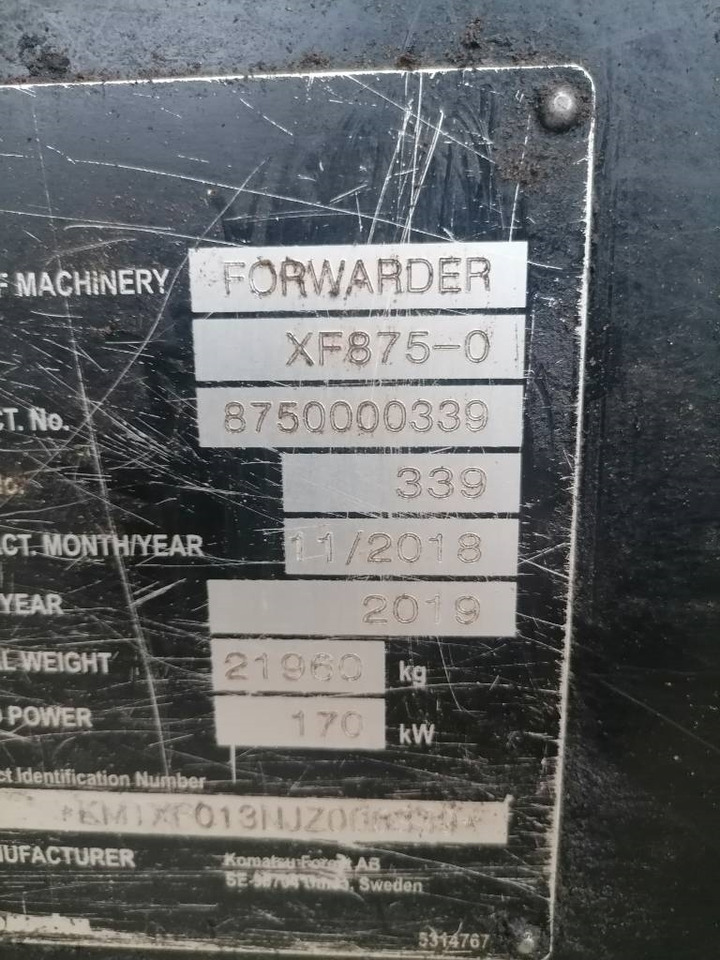Forwarder Komatsu 875: picture 7