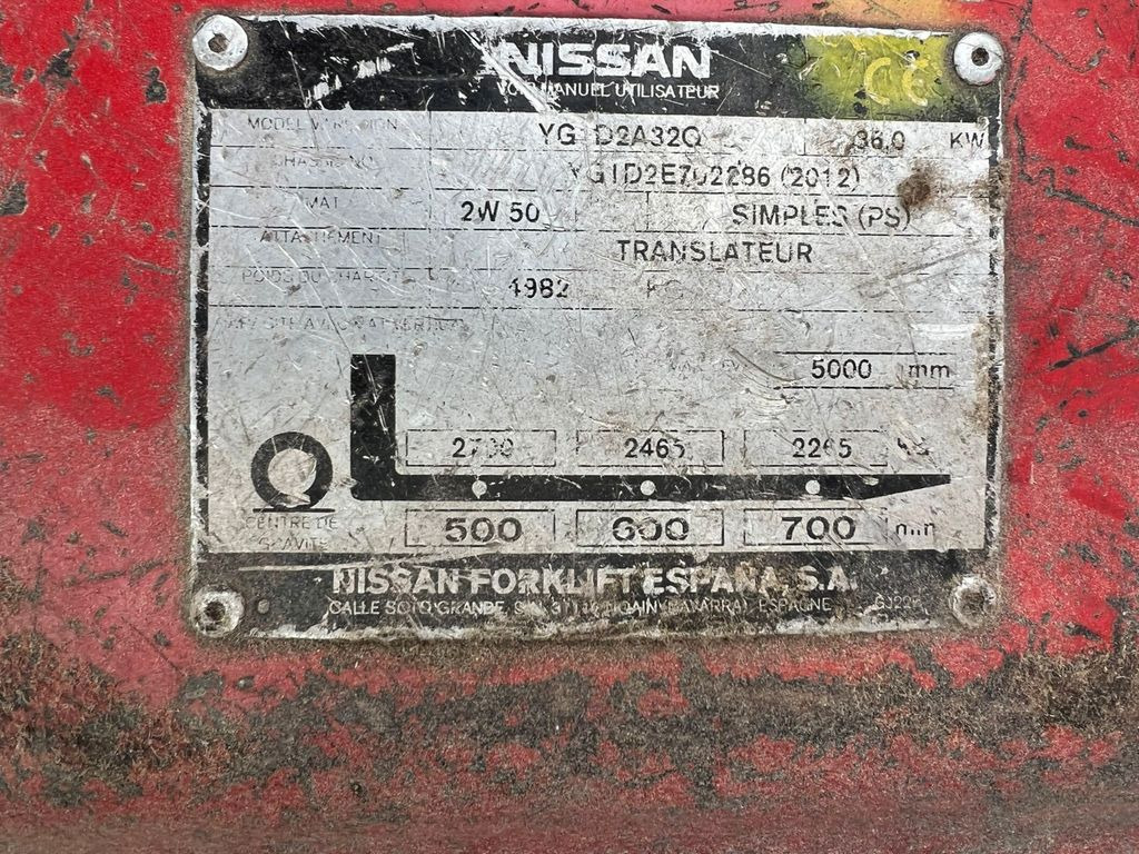Nissan 32 Diesel 13100 Stunden Nissan 32 Diesel 13100 Stunden - Forklift: picture 2 Nissan 32 Diesel 13100 Stunden Nissan 32 Diesel 13100 Stunden - Forklift: picture 2