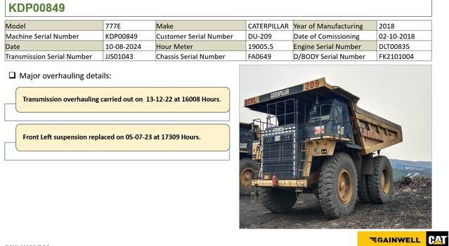 CAT 777E leasing CAT 777E: picture 7